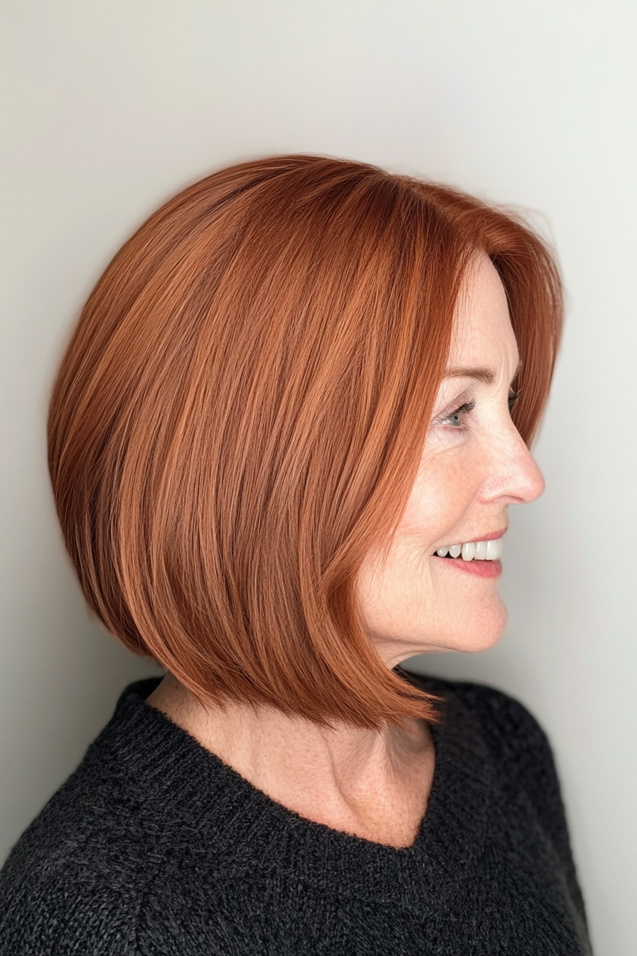 13. Shoulder-Length Bob in Soft Auburn (Bob Haircuts For Women Over 60) - Bob Haircuts For Women Over 60