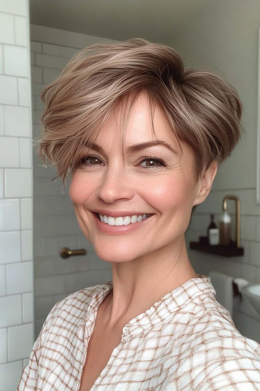 15. Wispy Pixie with Soft Ash Brown (Haircuts For Women Over 40) - Haircuts For Women Over 40