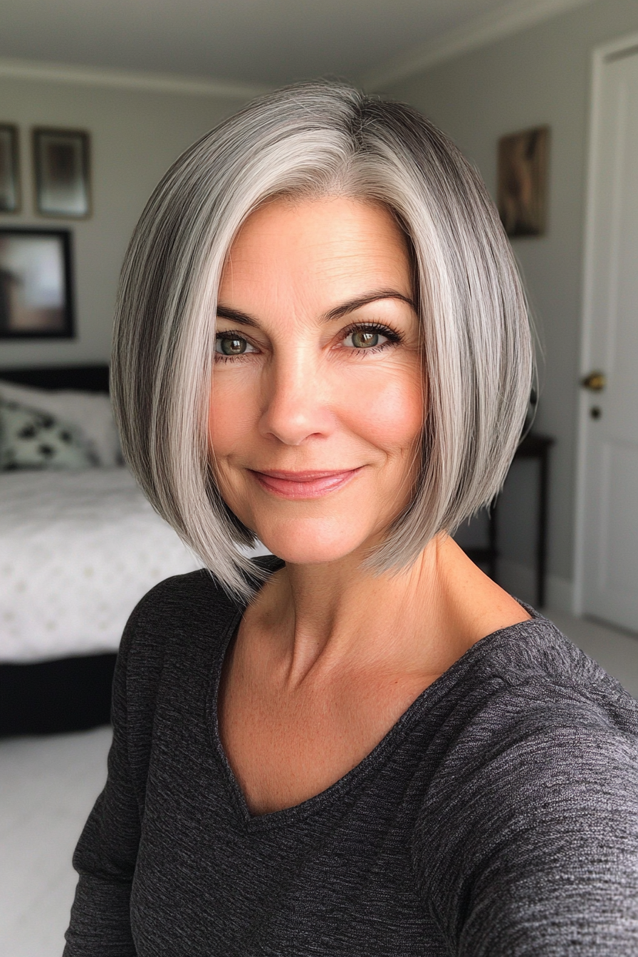 8. Pixie Bob in Charcoal Grey (Short Bob Haircuts For Women Over 60) - Short Bob Haircuts For Women Over 60