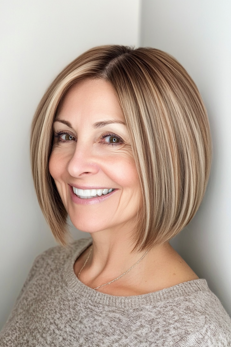 9. Tapered Bob with Volume in Honey Blonde (Short Bob Haircuts For Women Over 60) - Short Bob Haircuts For Women Over 60