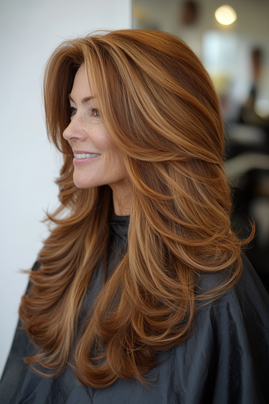 12. Long and Soft Layers in Chestnut Brown (Hairstyles For Women Over 50) - Hairstyles For Women Over 50