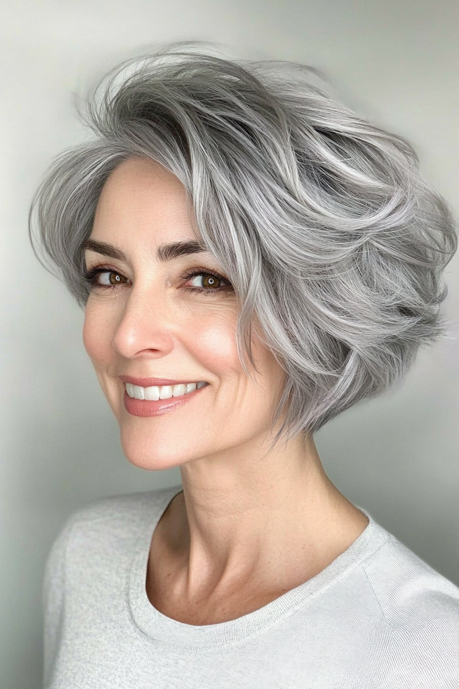 16. Tousled Pixie in Soft Gray (Best Haircuts For Women Over 60) - Best Haircuts For Women Over 60