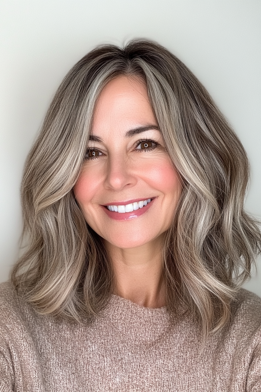 11. Wavy Lob with Natural Dark Blonde (Hairstyles For Women Over 50 With Thin Hair) - Hairstyles For Women Over 50 With Thin Hair