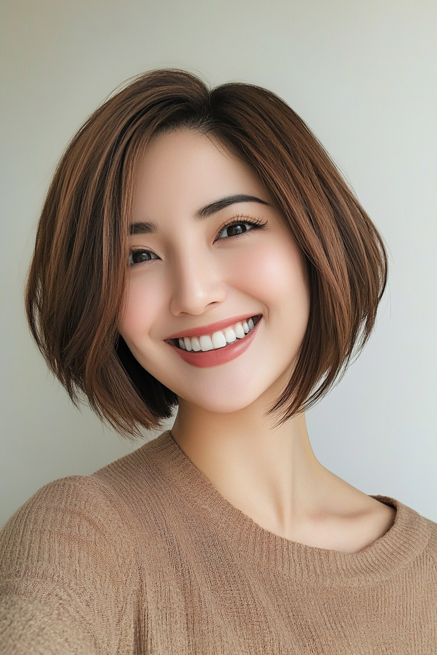 13. Textured Razor Cut Bob in Deep Chestnut (Short Hairstyles With Layers) - Short Hairstyles With Layers