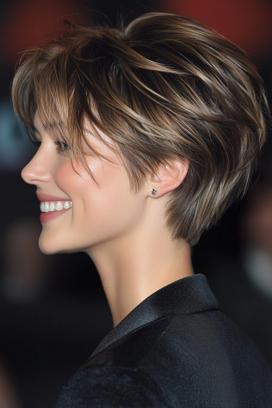 20. Wispy Layered Pixie in Dark Ash Blonde (Short Hairstyles With Layers) - Short Hairstyles With Layers