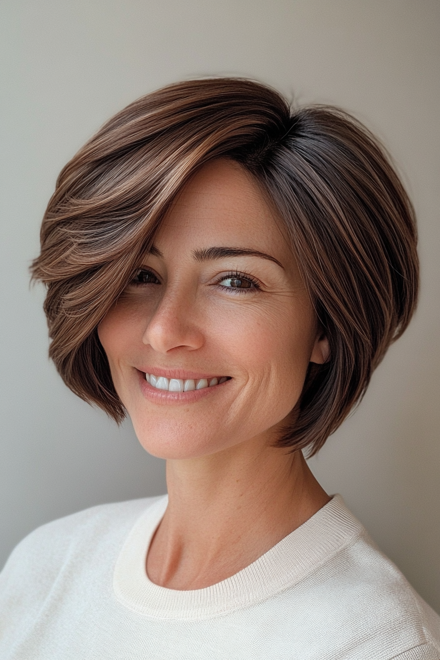 25. Rounded Pixie Bob in Deep Espresso Brown (Short Hairstyles With Layers) - Short Hairstyles With Layers