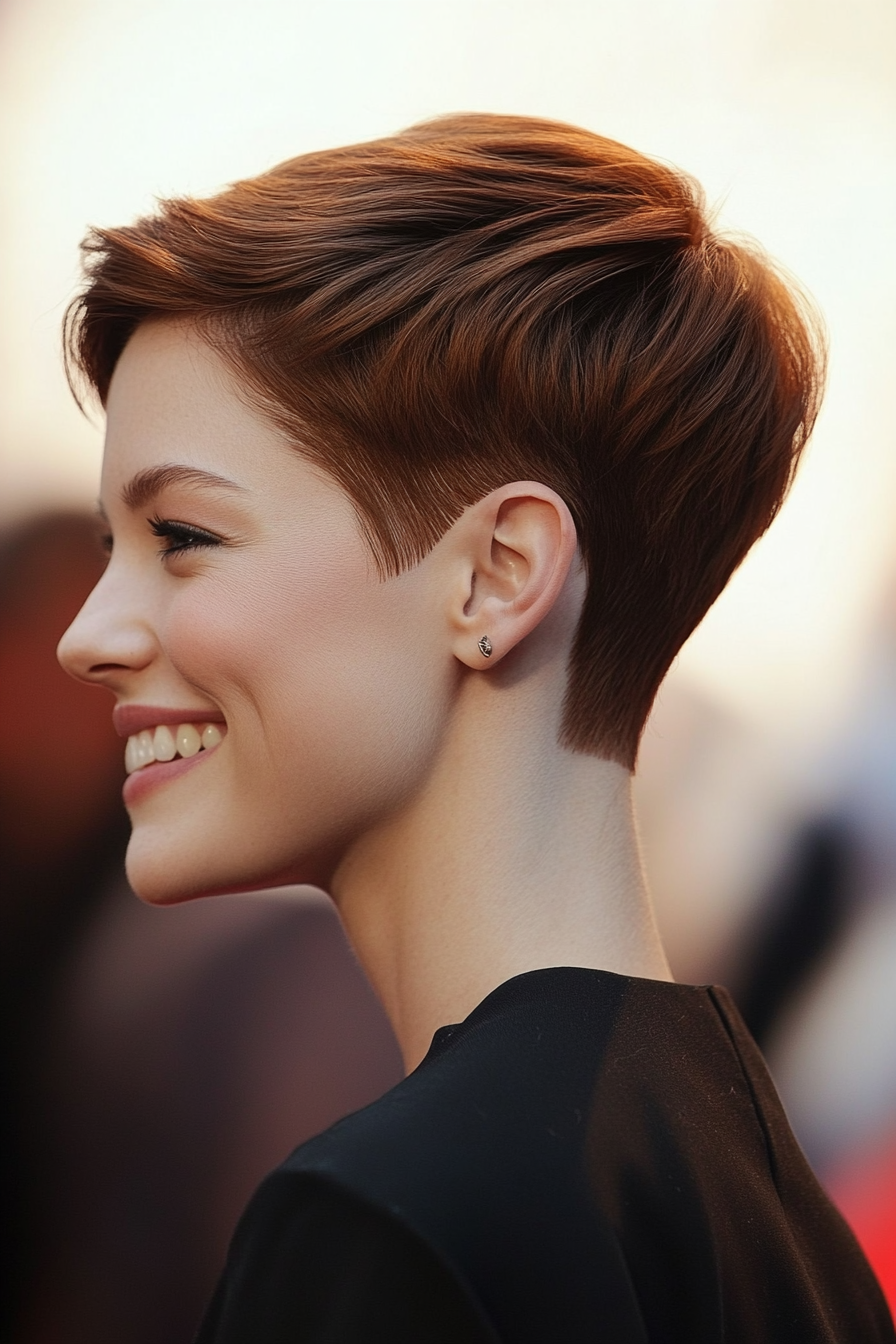 2. Chestnut Tapered Pixie (Short Pixie Haircuts) - Short Pixie Haircuts