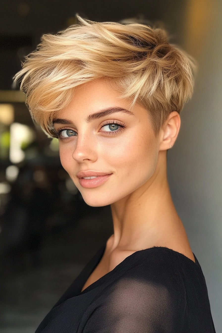3. Golden Blonde Tousled Pixie (Short Pixie Haircuts) - Short Pixie Haircuts