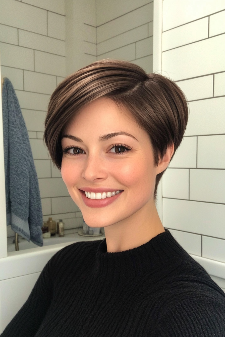 4. Sleek Espresso Pixie (Short Pixie Haircuts) - Short Pixie Haircuts