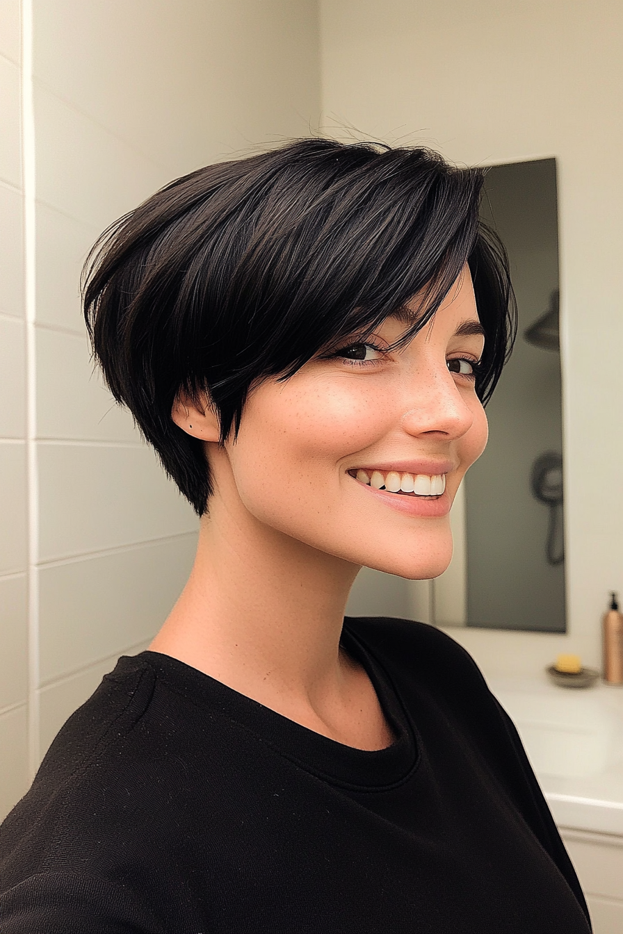 8. Raven Pixie with Side Bangs (Short Pixie Haircuts) - Short Pixie Haircuts