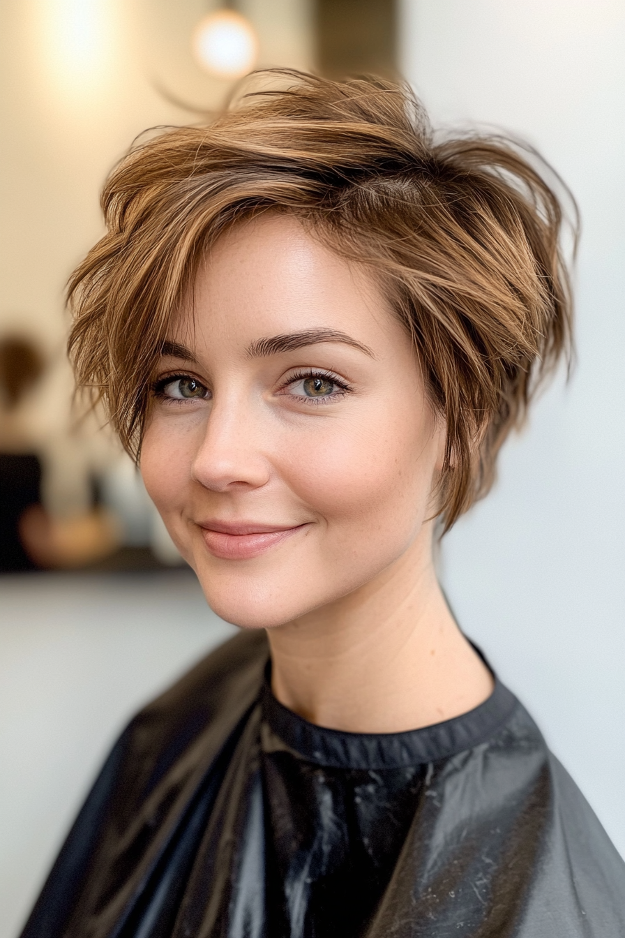 23. Bronze Balayage Textured Pixie (Short Pixie Haircuts) - Short Pixie Haircuts