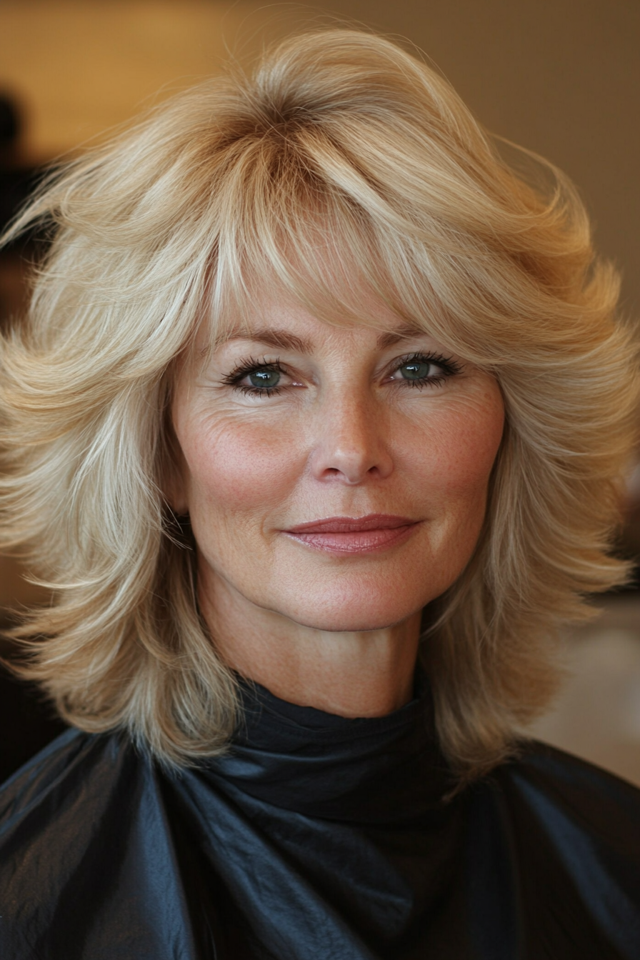 5. Golden Blonde Wispy Shag (Shag Haircuts For Older Women) - Shag Haircuts For Older Women
