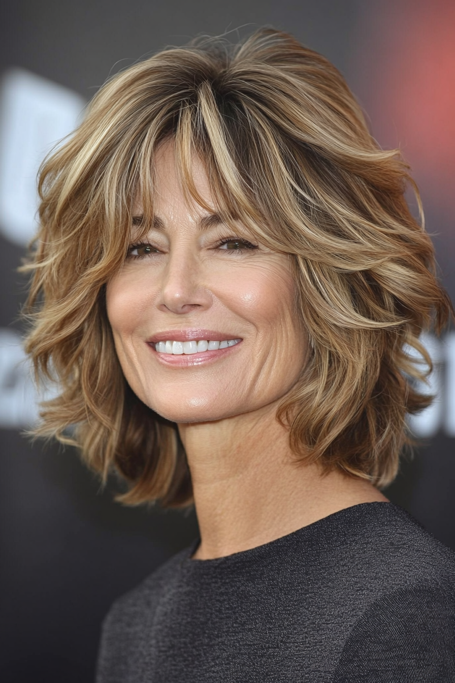 20. Dimensional Light Brown Shag (Shag Haircuts For Older Women) - Shag Haircuts For Older Women