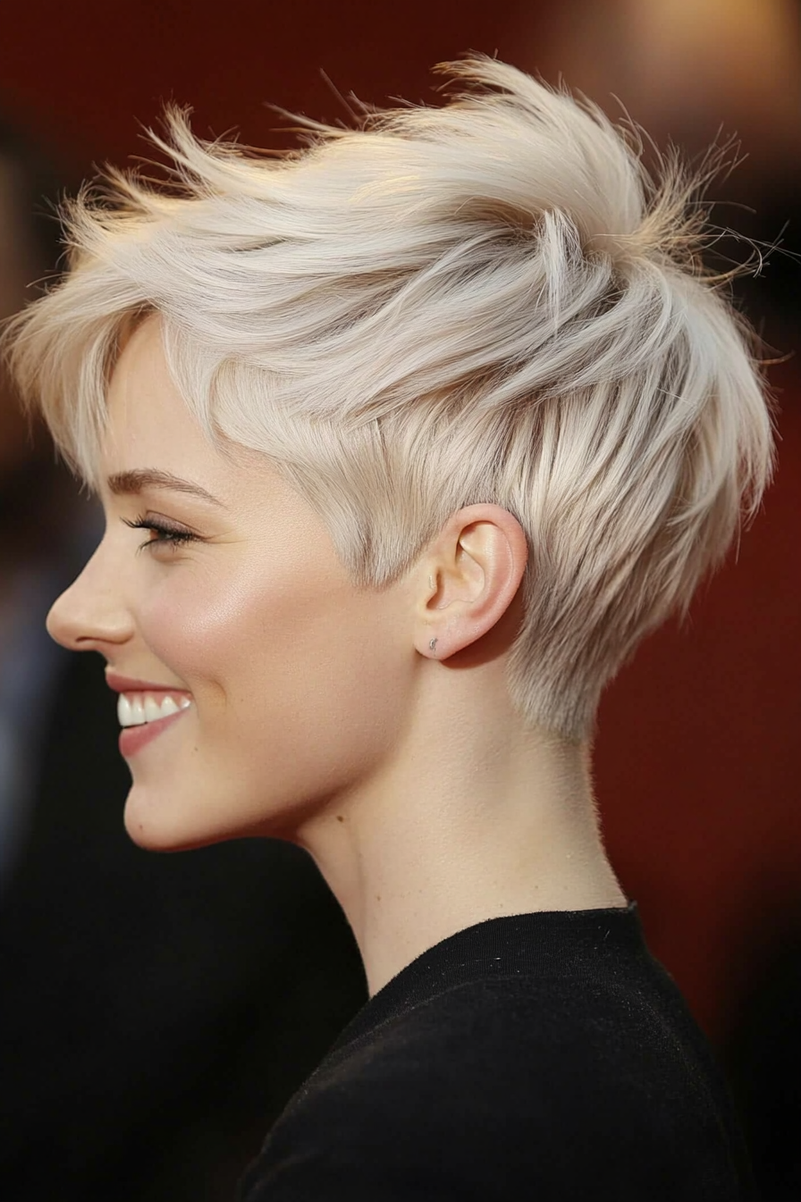 2. Ash Blonde Feathered Pixie (Blonde Haircuts) - Blonde Haircuts