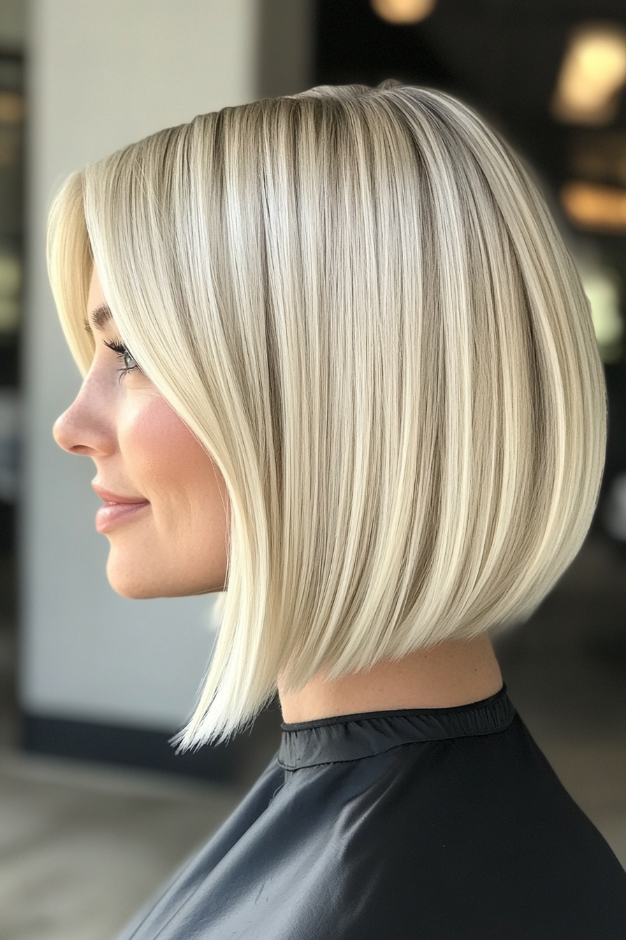 6. Platinum Blonde Sleek Bob (Blonde Haircuts) - Blonde Haircuts