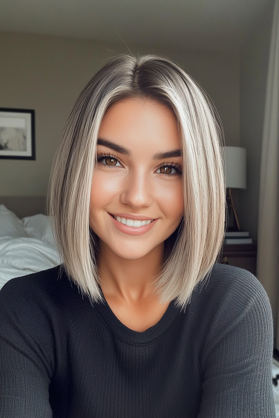 8. Dark Blonde Blunt Cut with Center Part (Blonde Haircuts) - Blonde Haircuts