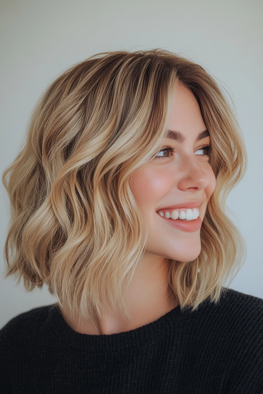11. Wheat Blonde Wavy Bob (Blonde Haircuts) - Blonde Haircuts