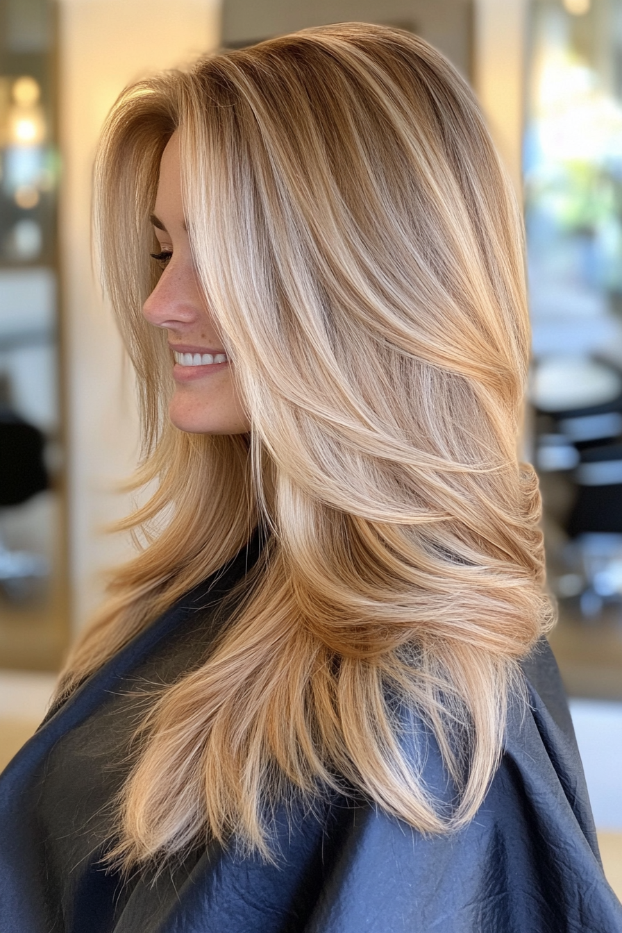 12. Honey Blonde Long Boho Layers (Blonde Haircuts) - Blonde Haircuts