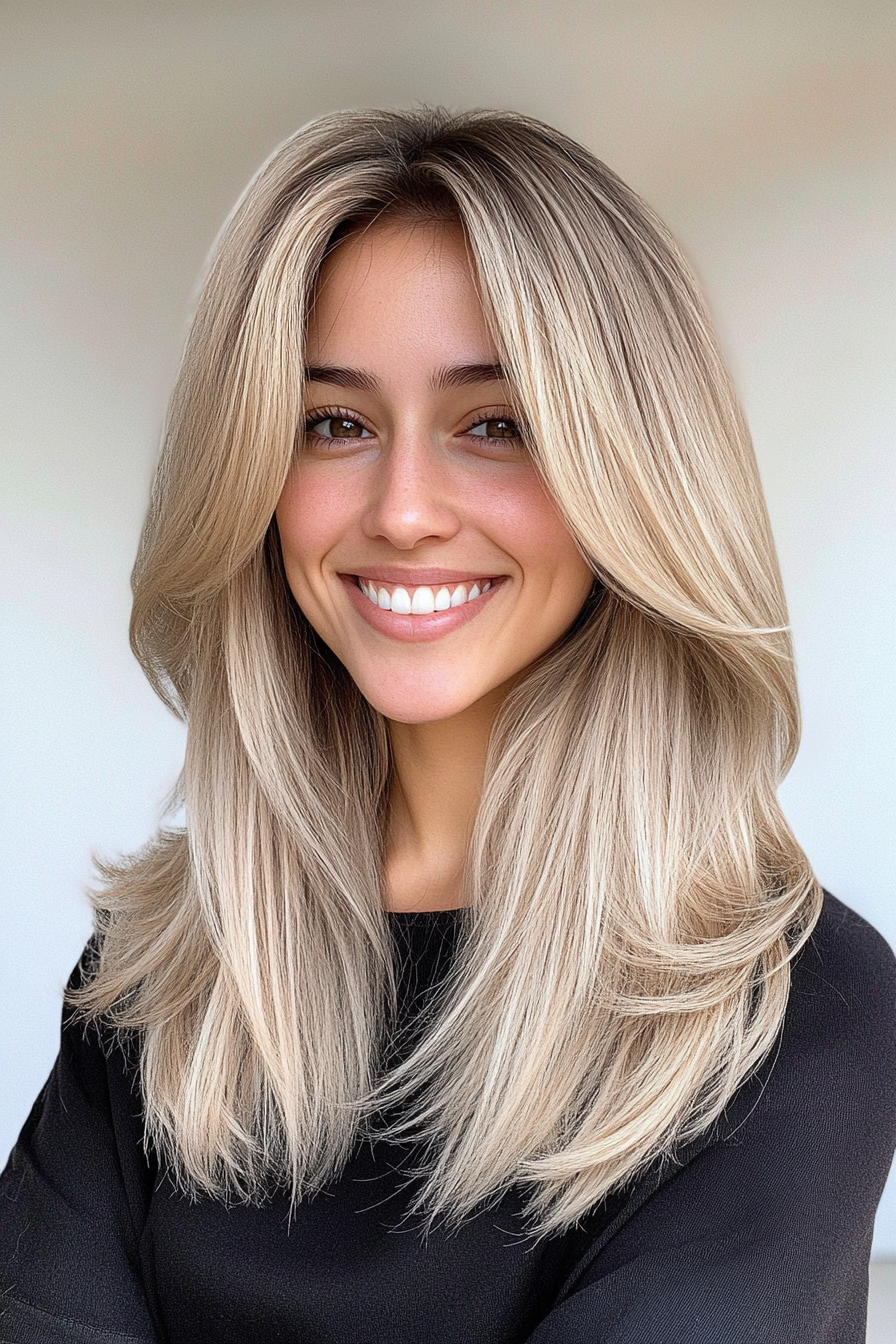 20. Soft Ash Blonde Layered Mid-Length Cut (Blonde Haircuts) - Blonde Haircuts