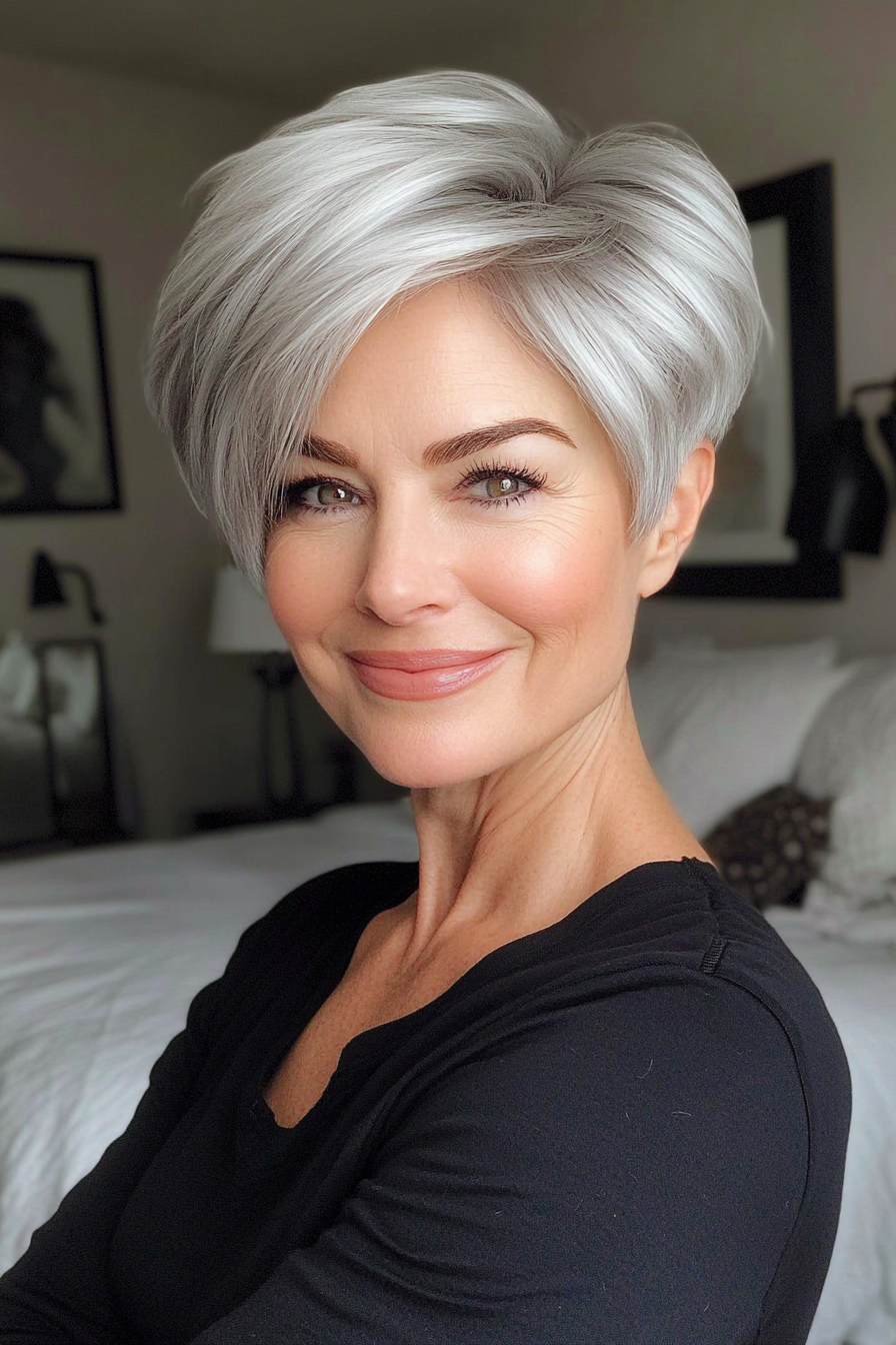 1. Classic Silver Pixie (Short Haircuts For Women Over 50) - Short Haircuts For Women Over 50