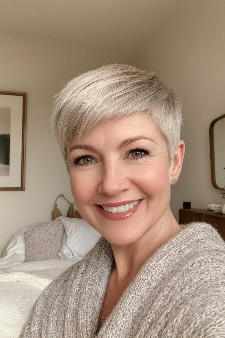 3. Soft Ash Blonde Crop (Short Haircuts For Women Over 50) - Short Haircuts For Women Over 50