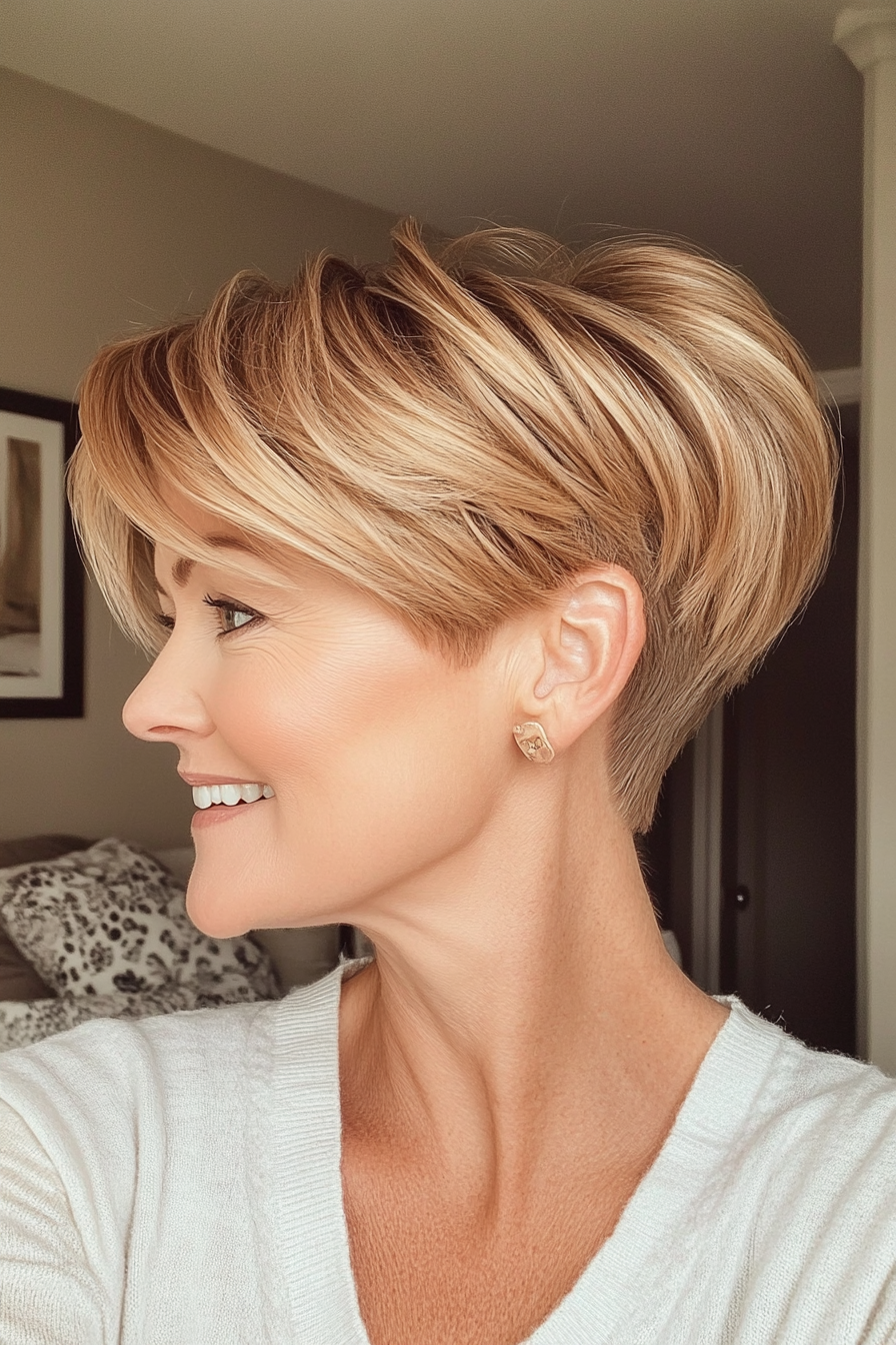 5. Golden Blonde Tapered Pixie (Short Haircuts For Women Over 50) - Short Haircuts For Women Over 50