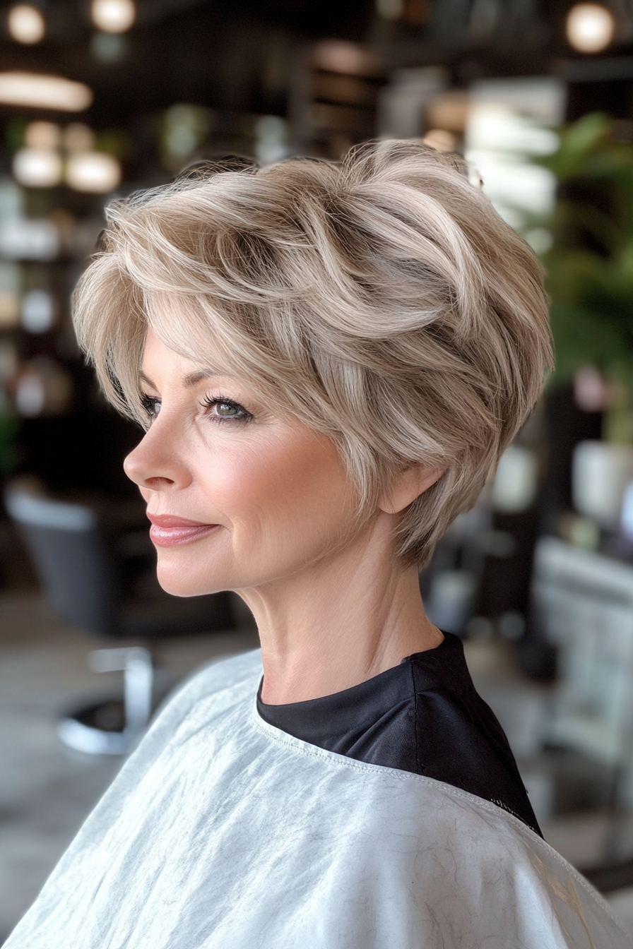 20. Soft Beige Blonde Short Shag (Short Haircuts For Women Over 50) - Short Haircuts For Women Over 50