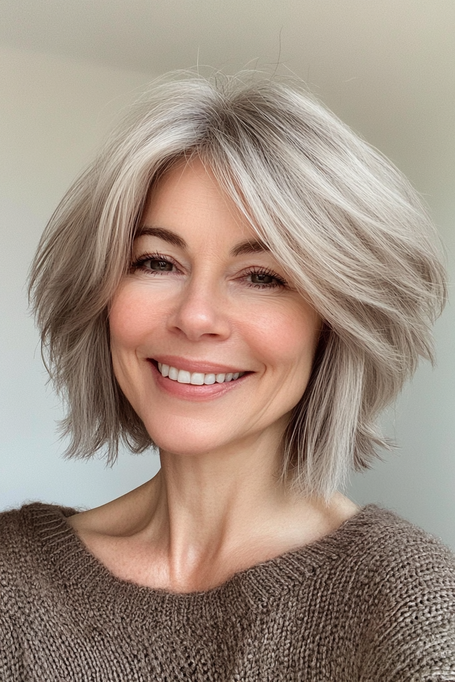 1. Soft Feathered Shag in Light Ash Blonde (Short Shag Haircuts For Older Women) - Short Shag Haircuts For Older Women