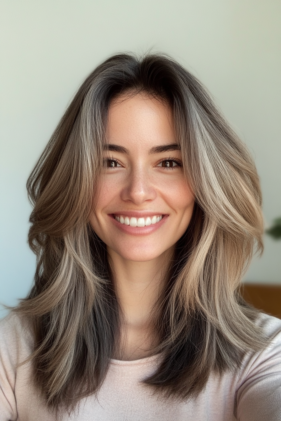 17. Airy Layers in Dark Ash Blonde (Medium Layered Haircuts) - Medium Layered Haircuts
