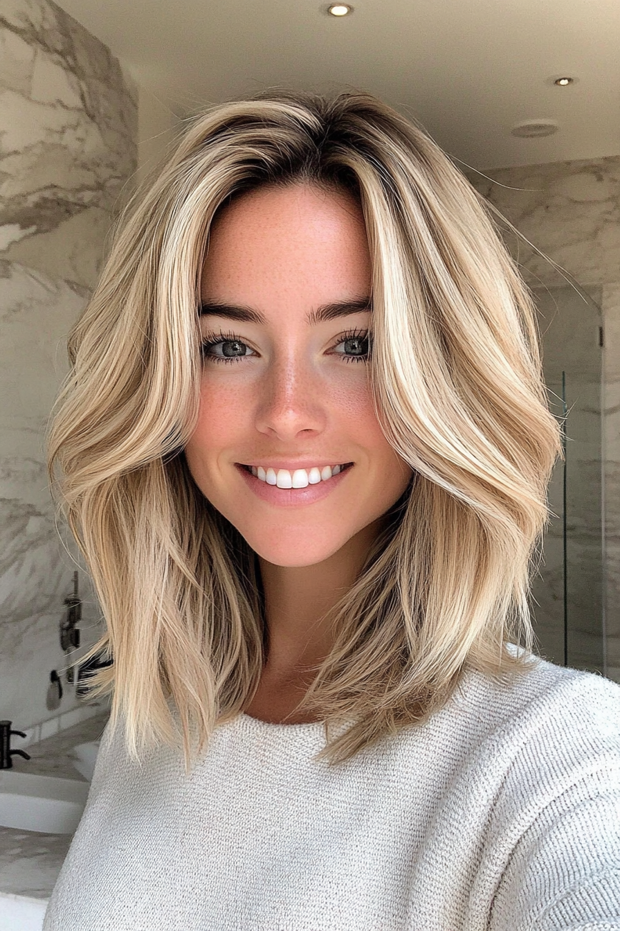 22. Medium Razor-Cut Layers in Sandy Blonde (Medium Layered Haircuts) - Medium Layered Haircuts