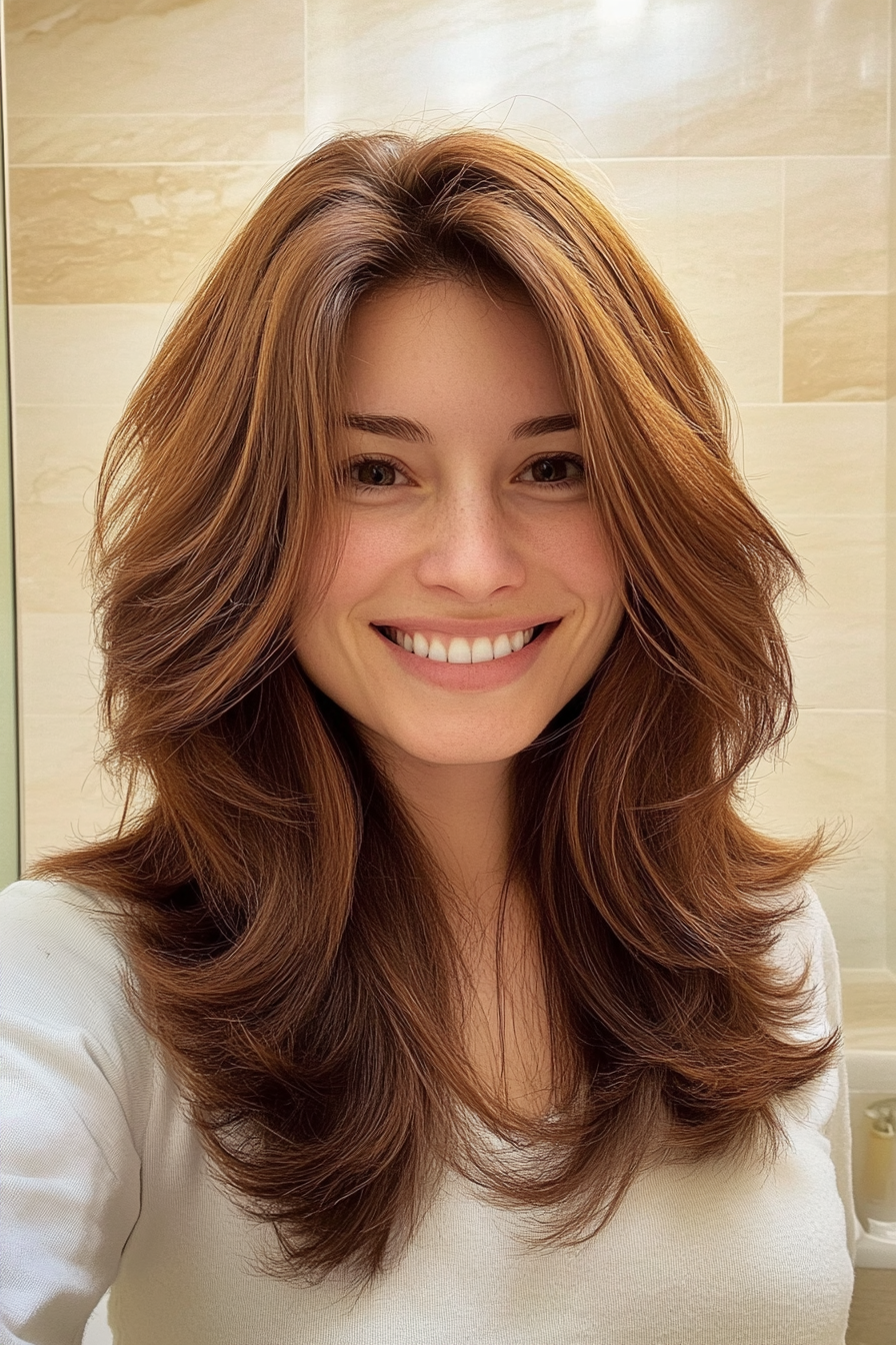 1. Layered Chestnut Shag (Shaggy Haircuts) - Shaggy Haircuts