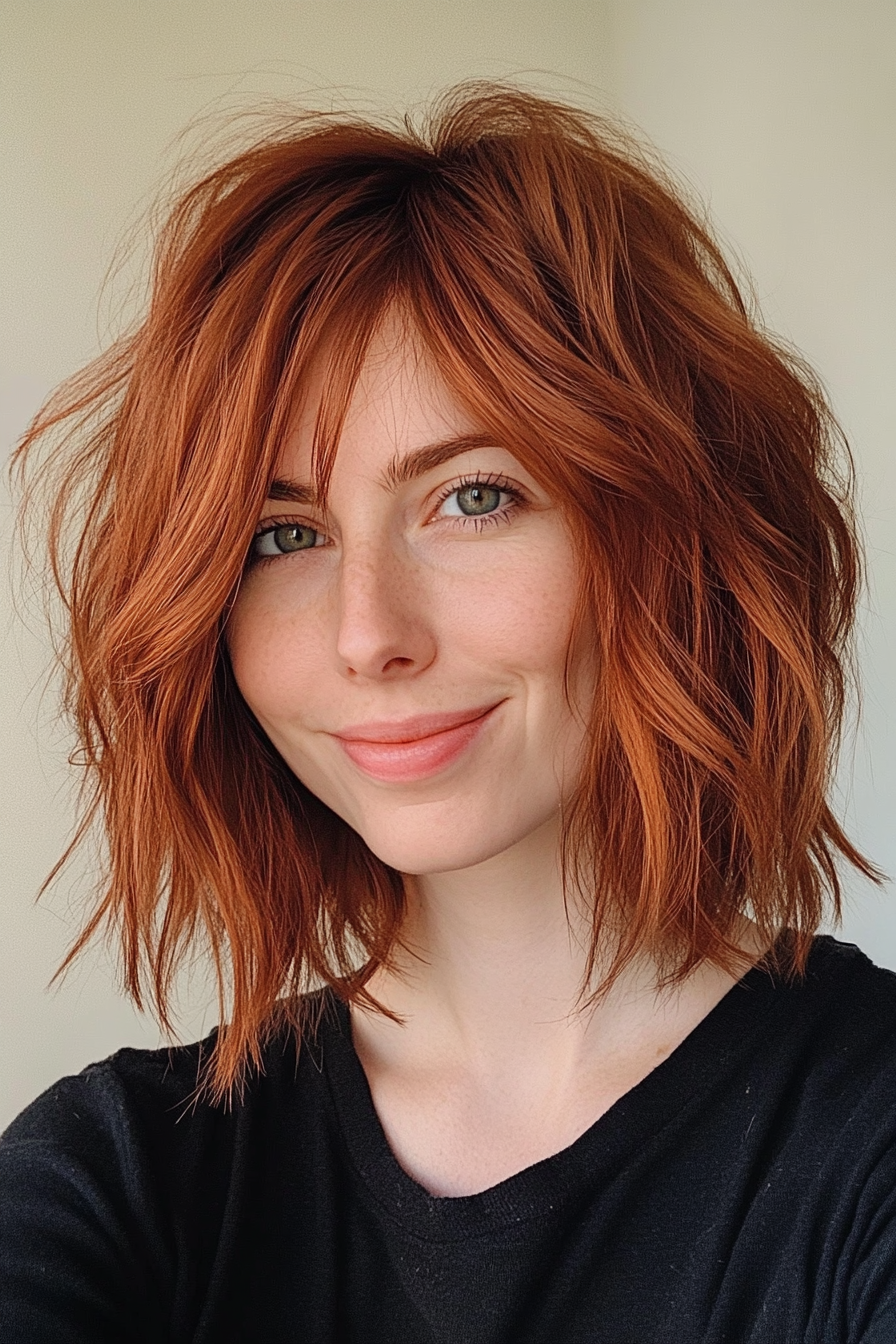 4. Warm Auburn Choppy Shag (Shaggy Haircuts) - Shaggy Haircuts