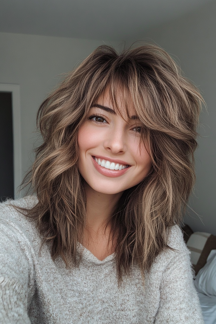 6. Ash Brown Textured Shag (Shaggy Haircuts) - Shaggy Haircuts