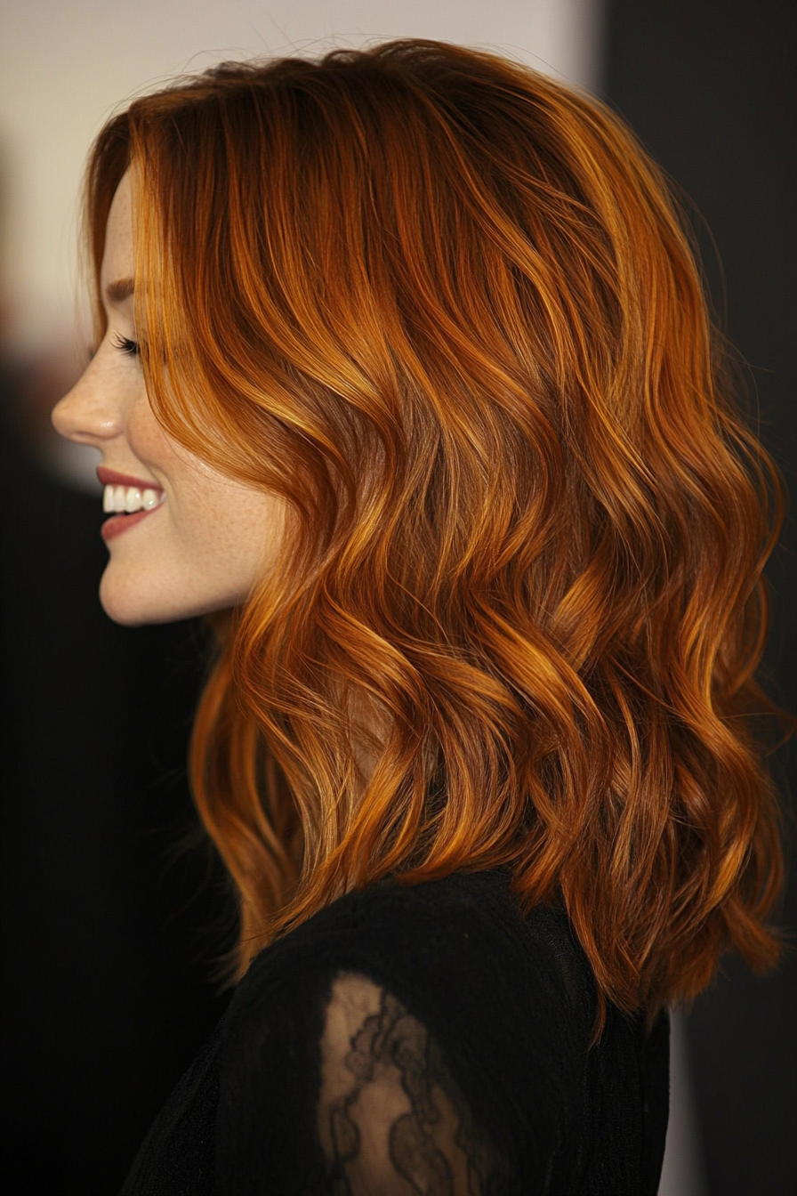8. Cinnamon Spice Wavy Shag (Shaggy Haircuts) - Shaggy Haircuts