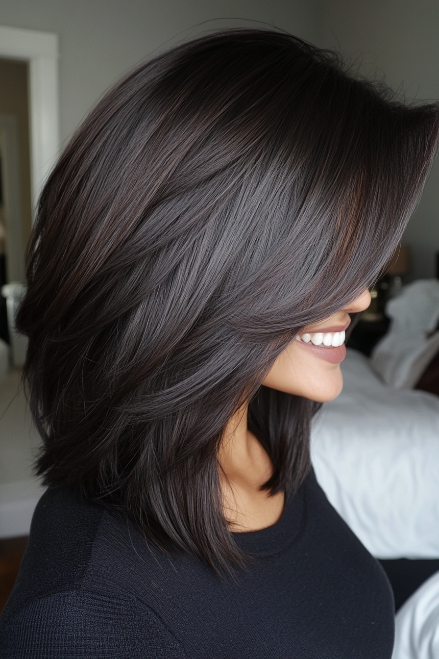 10. Dark Espresso Blunt Shag (Shaggy Haircuts) - Shaggy Haircuts