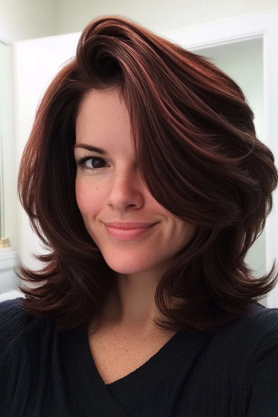 15. Warm Mahogany Retro Shag (Shaggy Haircuts) - Shaggy Haircuts