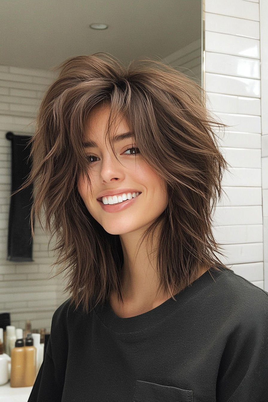 17. Espresso Brown Razor-Cut Shag (Shaggy Haircuts) - Shaggy Haircuts