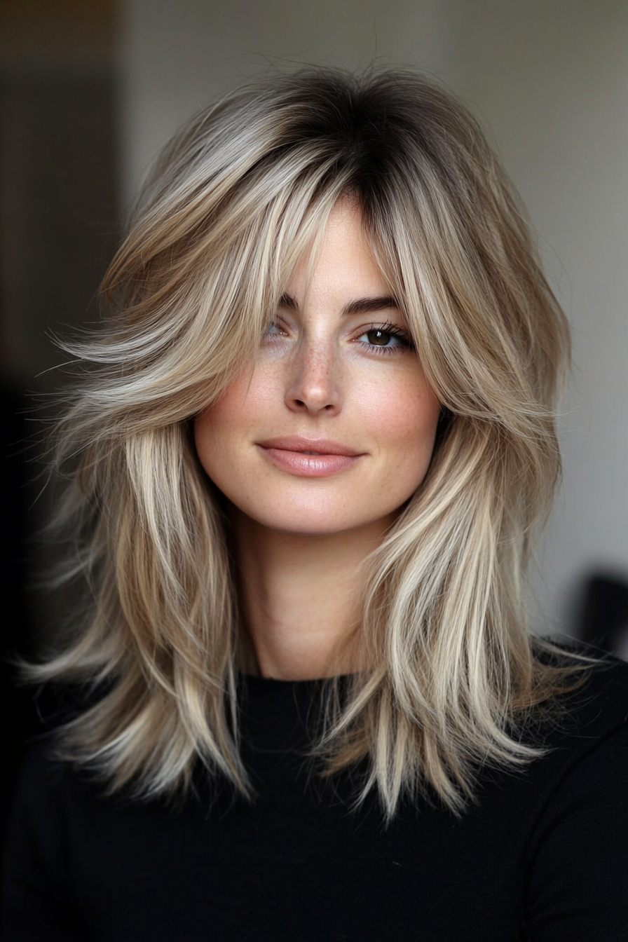 18. Soft Beige Blonde Flowing Shag (Shaggy Haircuts) - Shaggy Haircuts