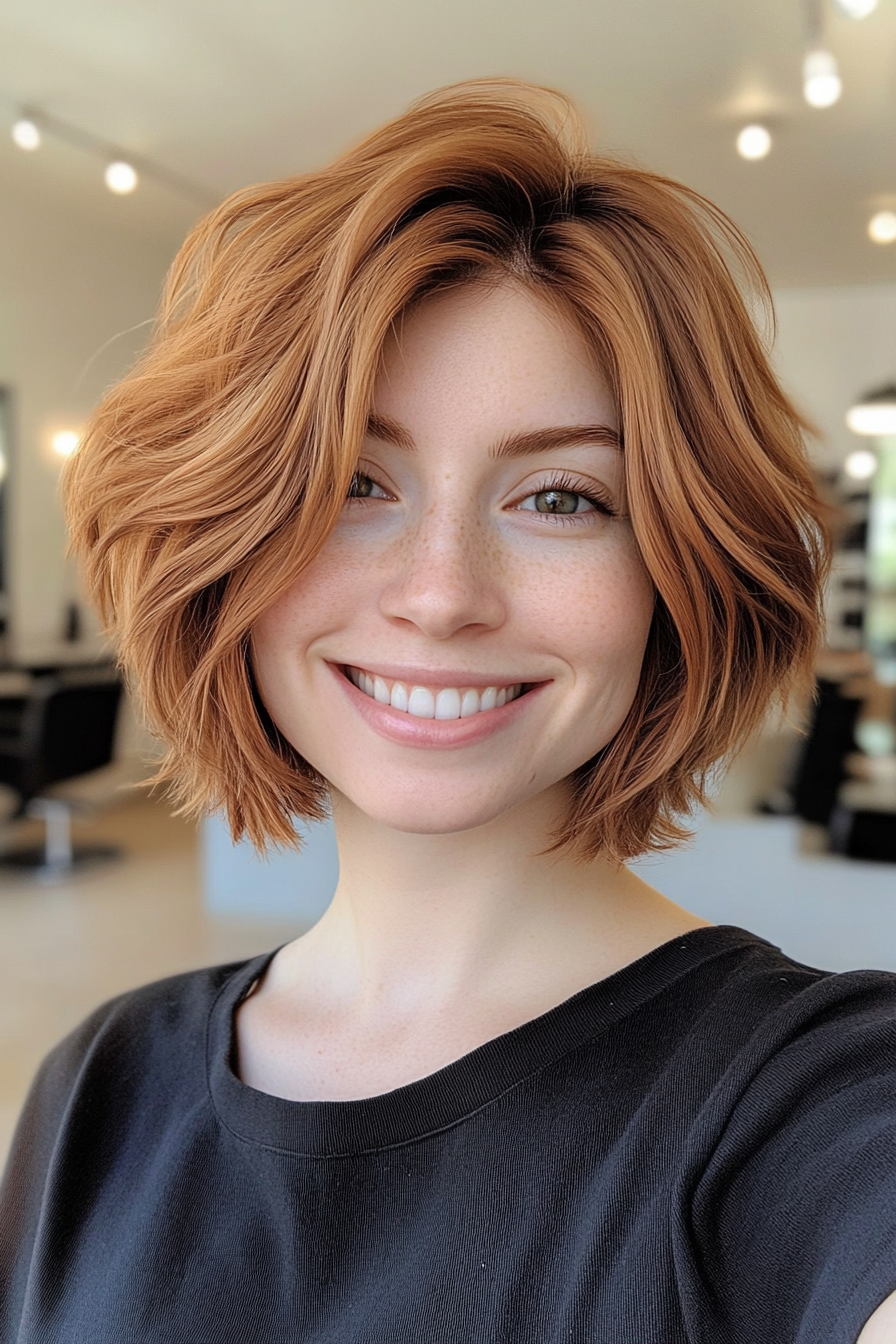 20. Light Chestnut Short Shag (Shaggy Haircuts) - Shaggy Haircuts