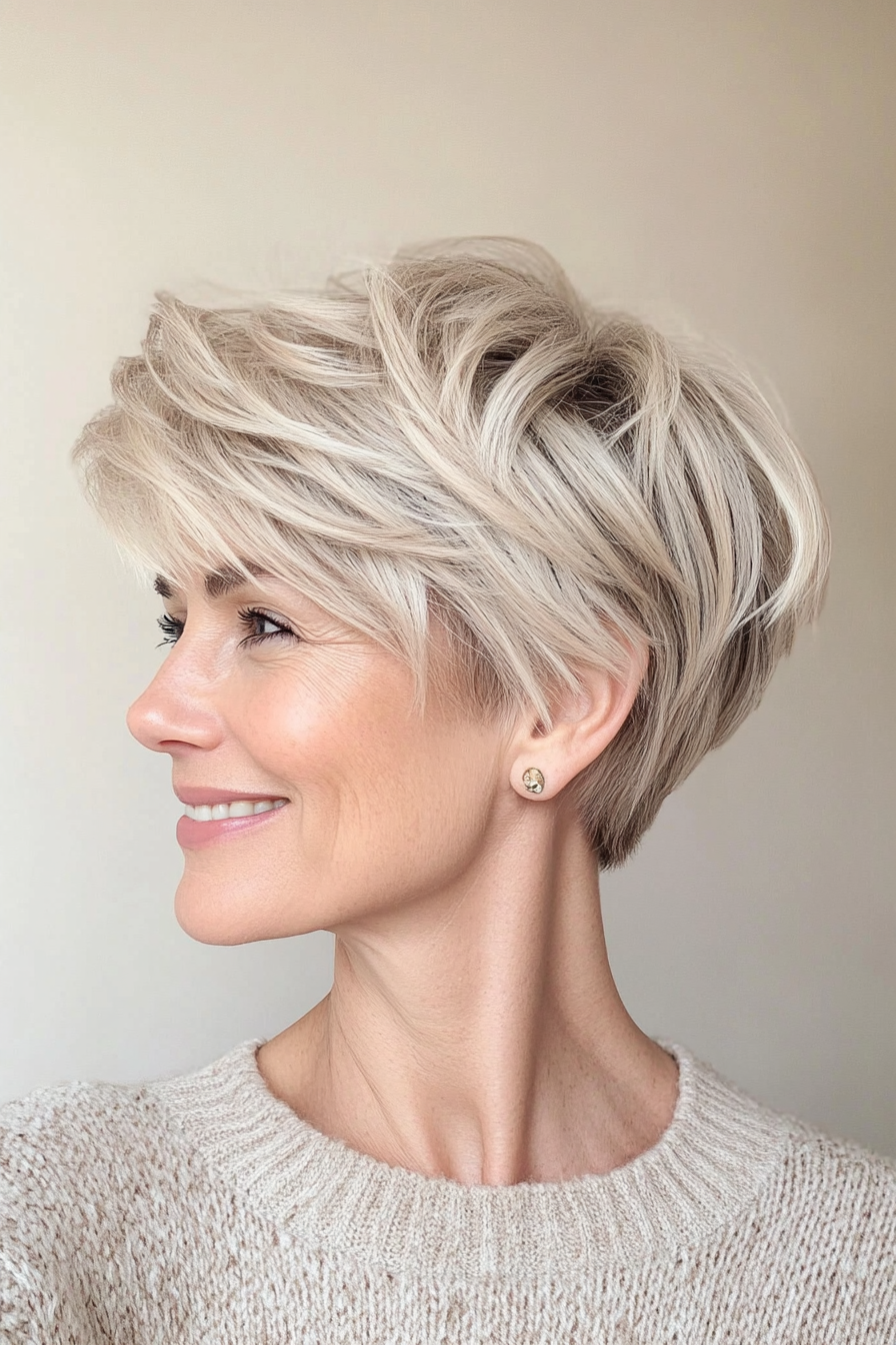 9. Textured Crop in Sandy Blonde (Short Haircuts For Women Over 40) - Short Haircuts For Women Over 40