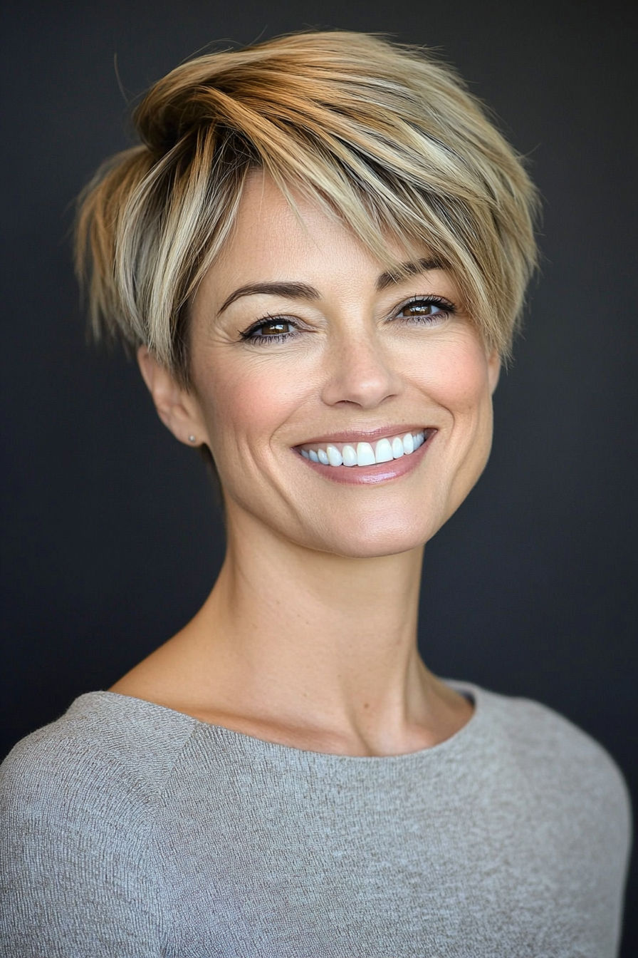 25. Grown-Out Pixie in Ash Blonde (Short Haircuts For Women Over 40) - Short Haircuts For Women Over 40
