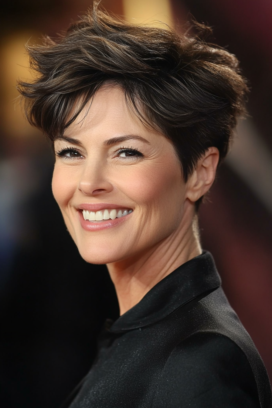10. Cropped Pixie with Tapered Back – Deep Espresso (Short Layered Haircuts For Women Over 50) - Short Layered Haircuts For Women Over 50