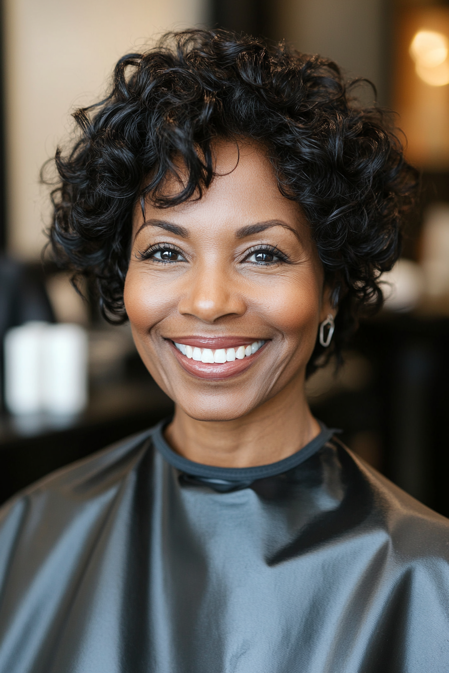4. Voluminous Layered Curls (Dark Espresso Brown) (Black Hairstyles For Older Women) - Black Hairstyles For Older Women