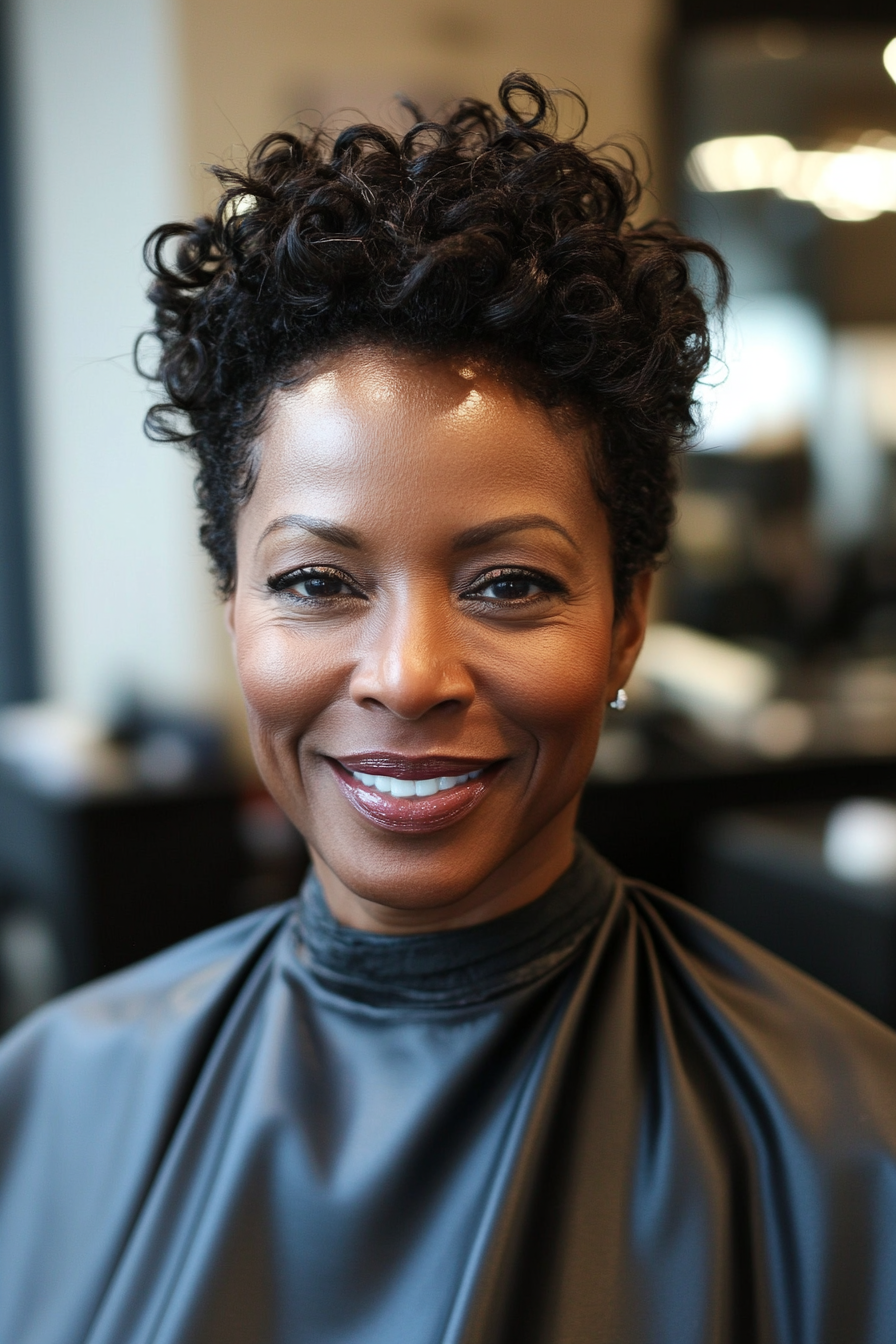 10. Cropped Coils with Defined Edges (Dark Chocolate Brown) (Black Hairstyles For Older Women) - Black Hairstyles For Older Women