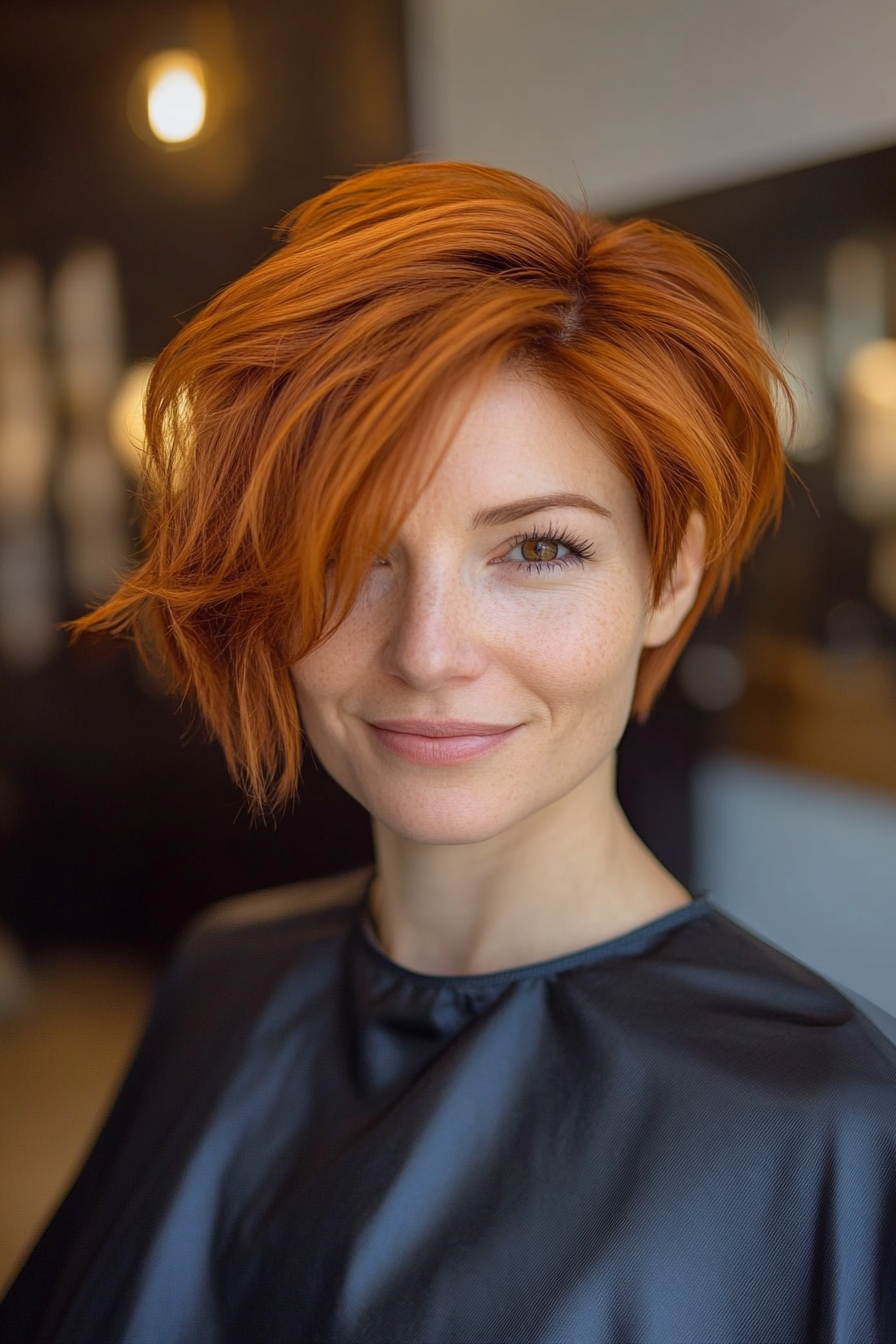 3. Feathered Pixie Bob in Warm Auburn (Pixie Bob Haircut Ideas) - Pixie Bob Haircut Ideas