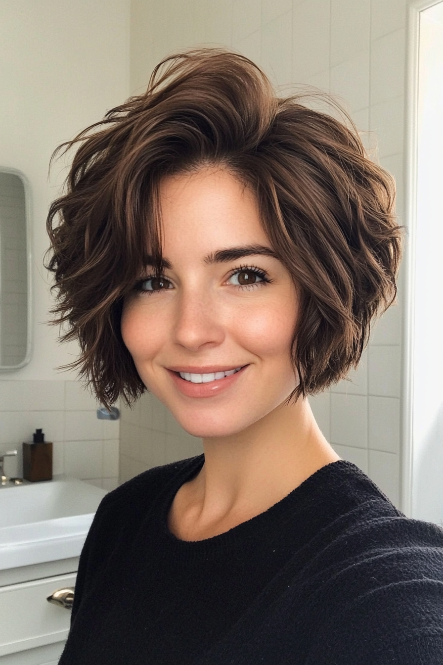 4. Textured Pixie Bob in Dark Chocolate Brown (Pixie Bob Haircut Ideas) - Pixie Bob Haircut Ideas