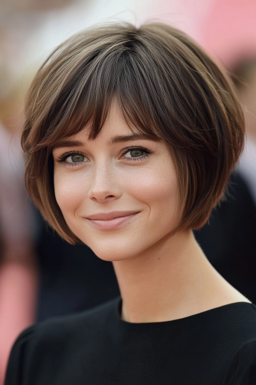 16. Pixie Bob with Curtain Bangs in Light Brown (Pixie Bob Haircut Ideas) - Pixie Bob Haircut Ideas