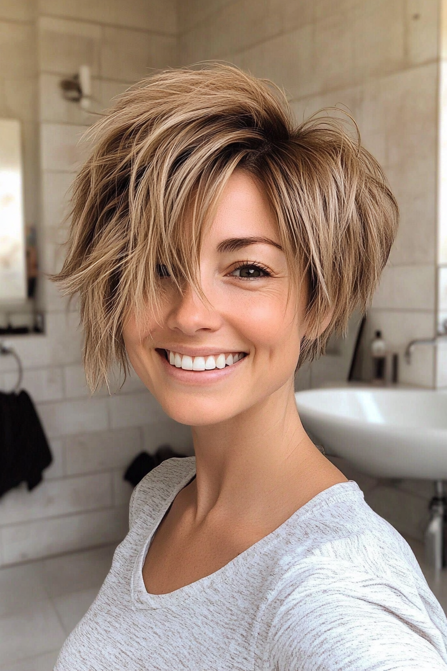 22. Shaggy Pixie Bob in Light Ash Brown (Pixie Bob Haircut Ideas) - Pixie Bob Haircut Ideas