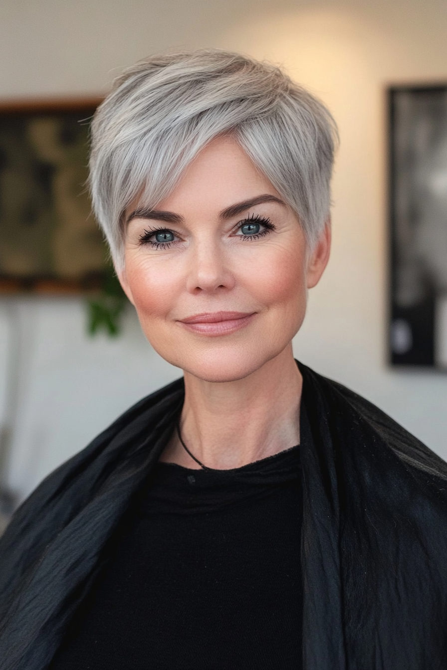 8. Wispy Crop in Natural Silver (Short Haircuts For Women Over 60 With Thin Hair) - Short Haircuts For Women Over 60 With Thin Hair
