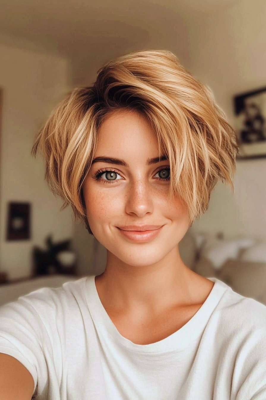 4. Textured Crop in Golden Blonde (Short Hairstyles For Thick Hair) - Short Hairstyles For Thick Hair
